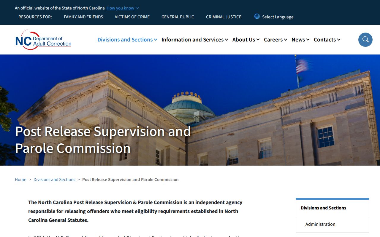 North Carolina Commission contact for Scotland County parole and post-release supervision records