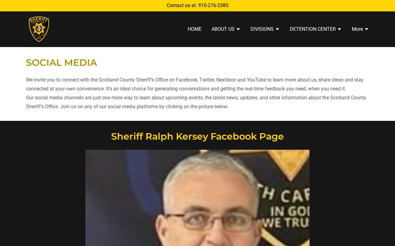 Scotland County Sheriff social channels with no verified released inmate mugshot app